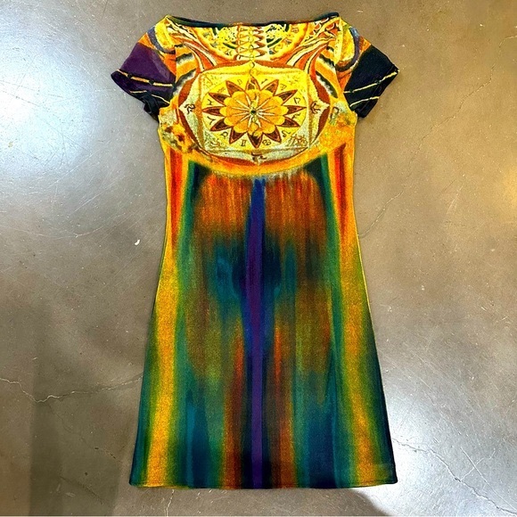 Vivienne Tam Y2K 90s Brat Mesh Chakra Vintage Mini Dress - Picture 8 of 10